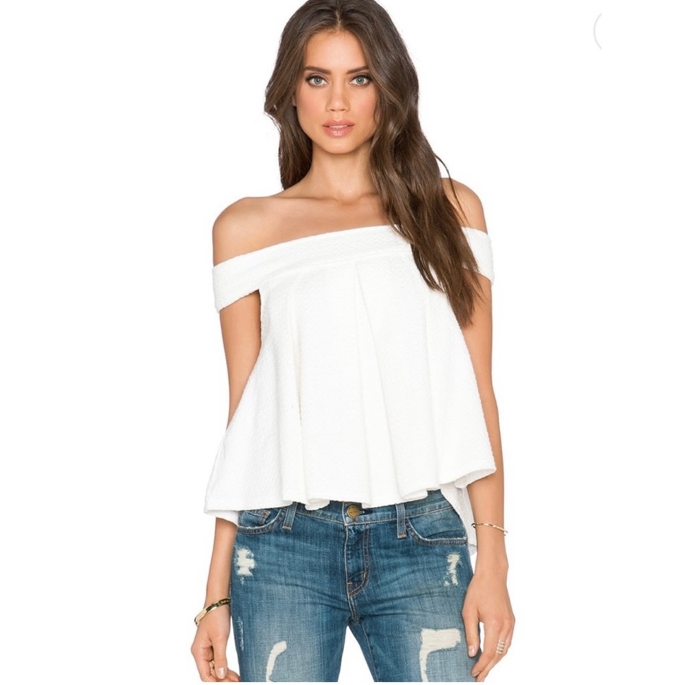 Free People Priscilla Off Shoulder Top Size XS White Flowy Tank - Picture 2 of 11